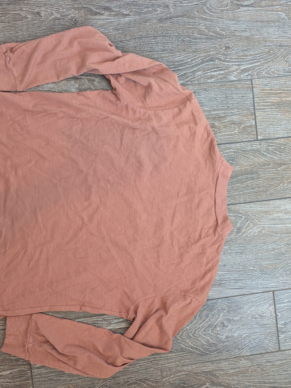 Madewell Crew Neck Long Sleeve Shirt Tee Medium 100% Cotton Burnt Orange - Picture 5 of 8
